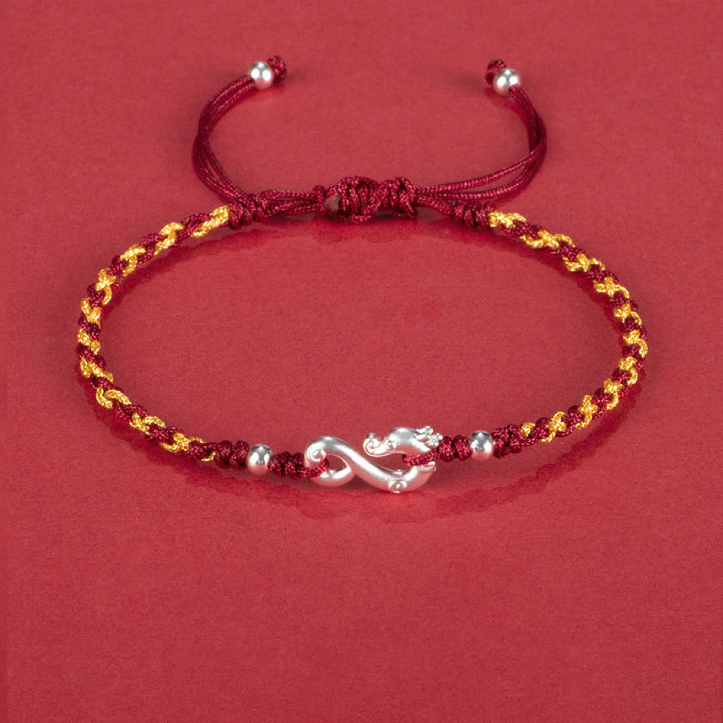 Bracelet Couple Dragon – Duo Passion, Argent 999