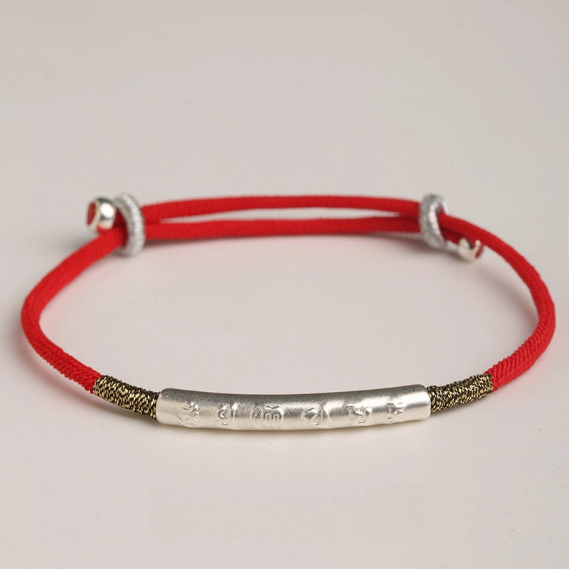 Couple Bracelet Red Thread Six Mantras – My Happiness, 999 Silver