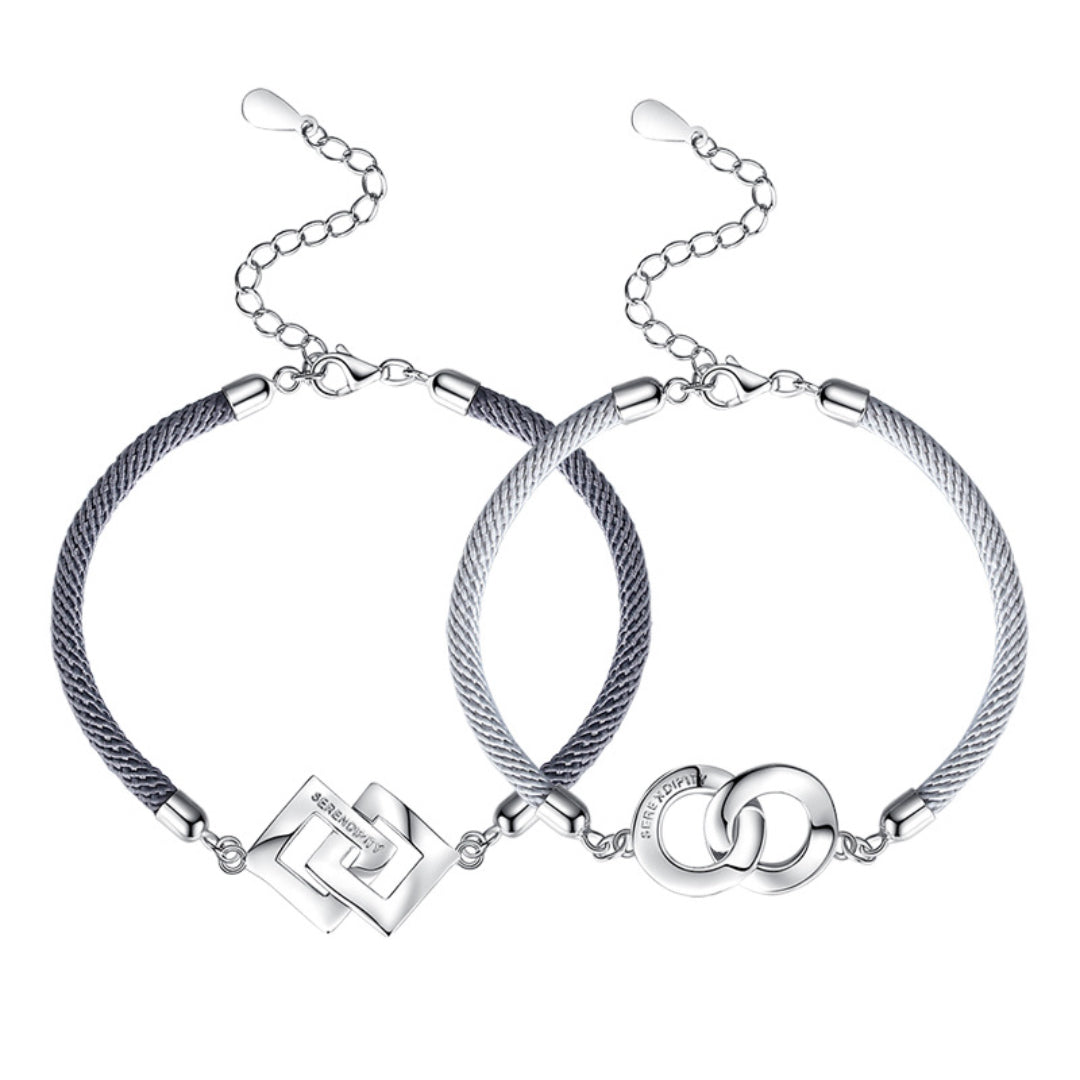 Bracelet Couple – Gravure d’Union, Argent