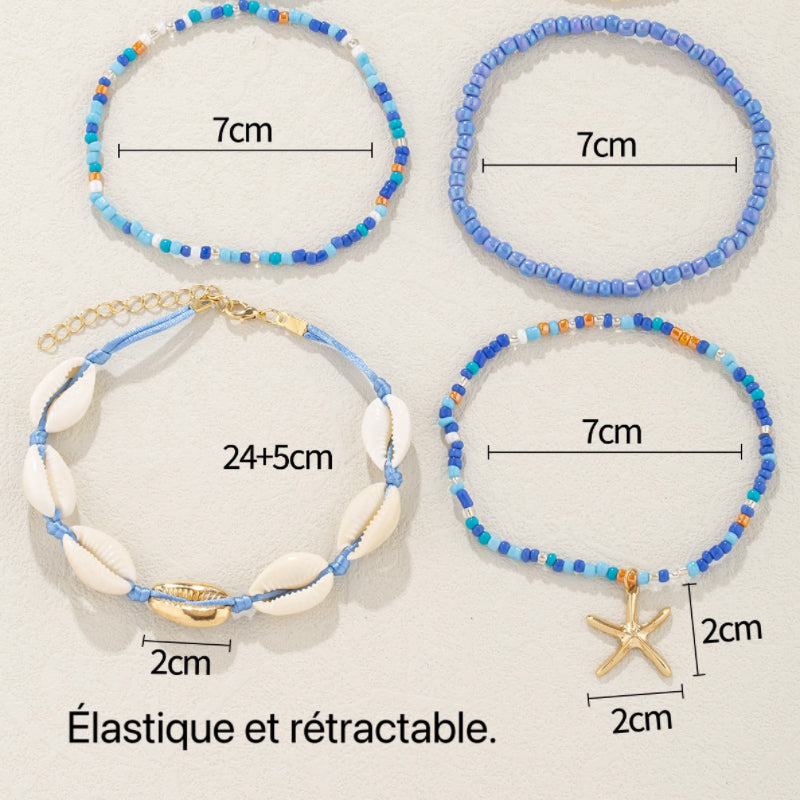 Bracelet de Cheville Coquillage – Étoile de Mer