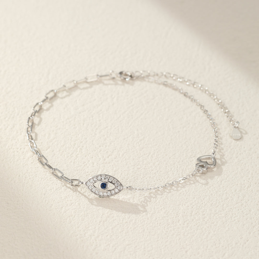 Evil Eye Anklet – Radiant Protection, 925 Sterling Silver