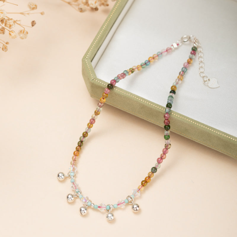 Bracelet de Cheville Tourmaline – Son de l'Âme, Argent