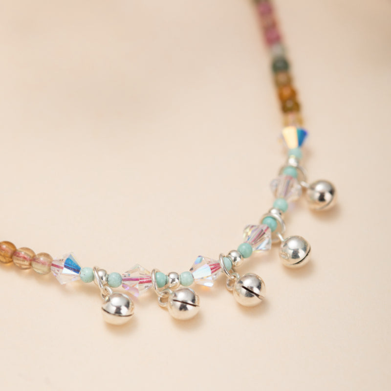 Bracelet de Cheville Tourmaline – Son de l'Âme, Argent