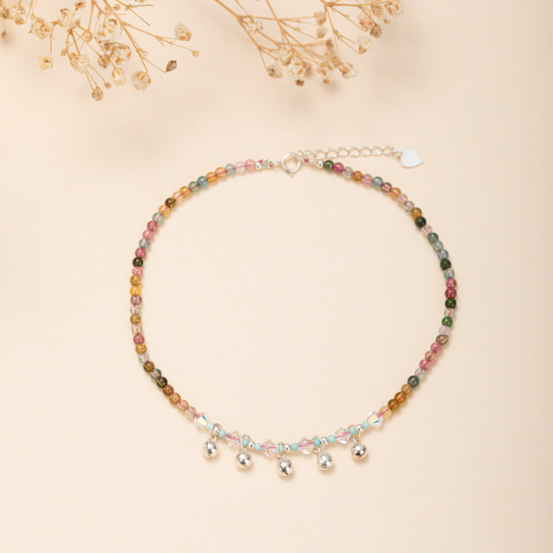 Bracelet de Cheville Tourmaline – Son de l'Âme, Argent