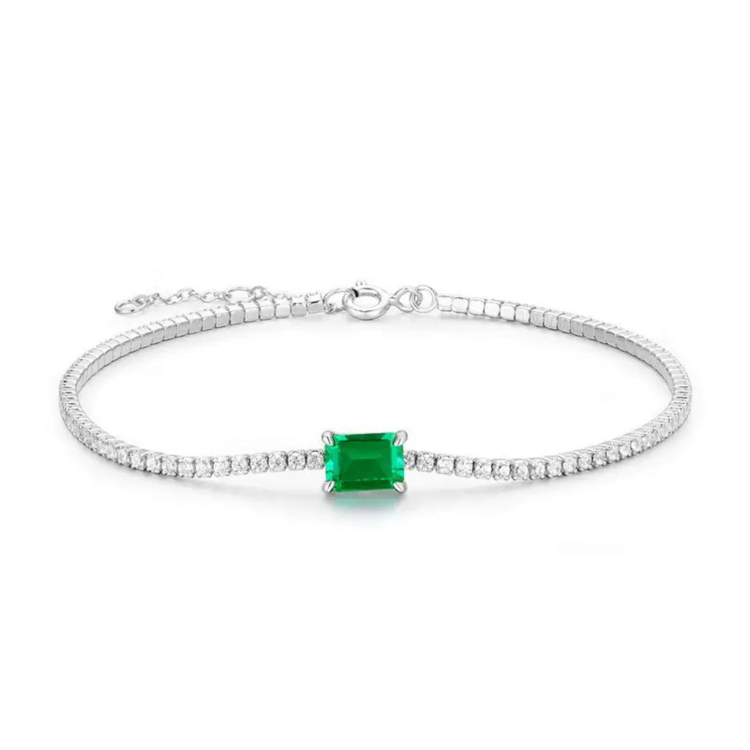 Bracelet Émeraude – Harmonie Précieuse, Argent 925