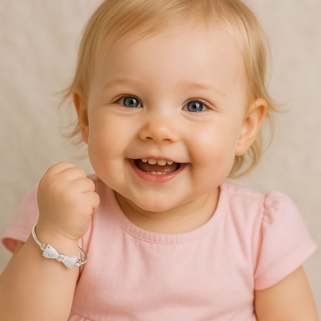 Bow Tie Children's Bracelet – Gentle Elegance, Silver