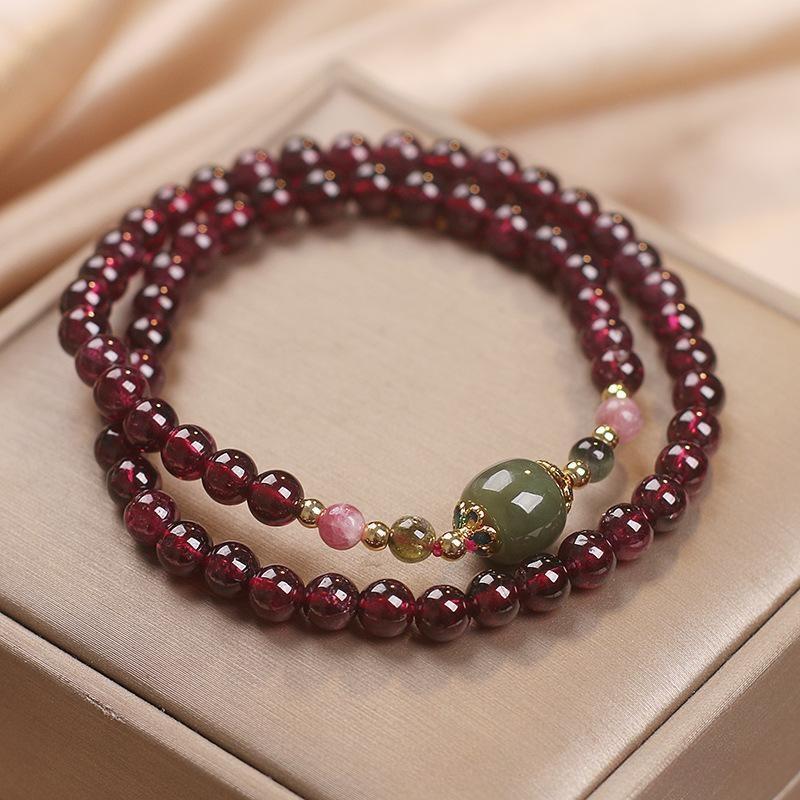 Bracelet Grenat et Jade – Passion et Énergie