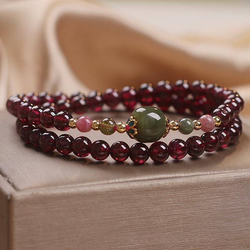 Bracelet Grenat et Jade – Passion et Énergie