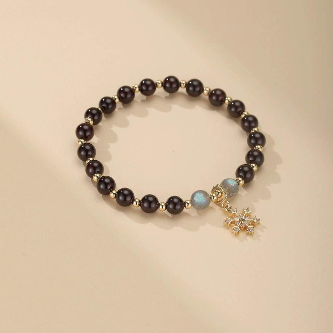 Bracelet Grenat et Labradorite – Charme Hivernal