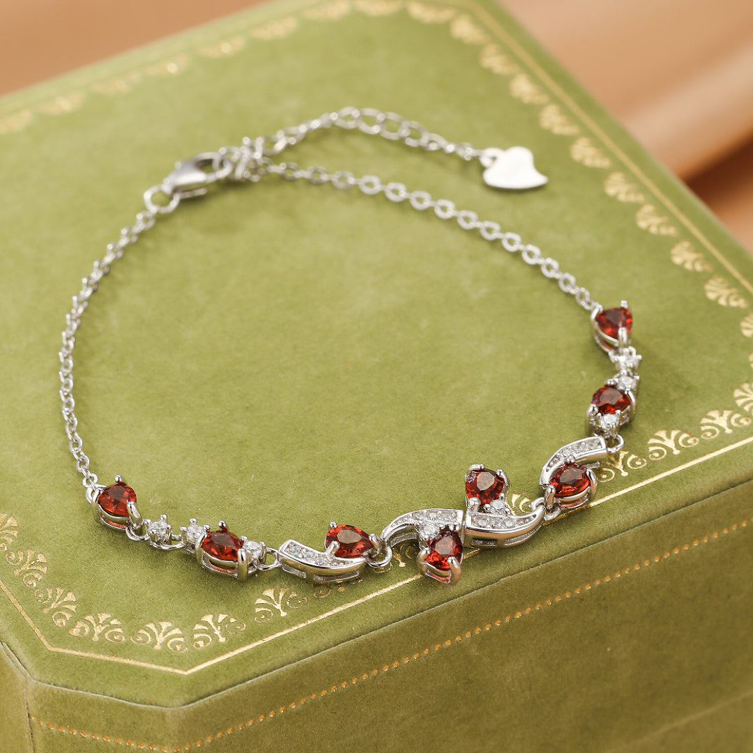 Bracelet Grenat – Vigne Céleste, Argent