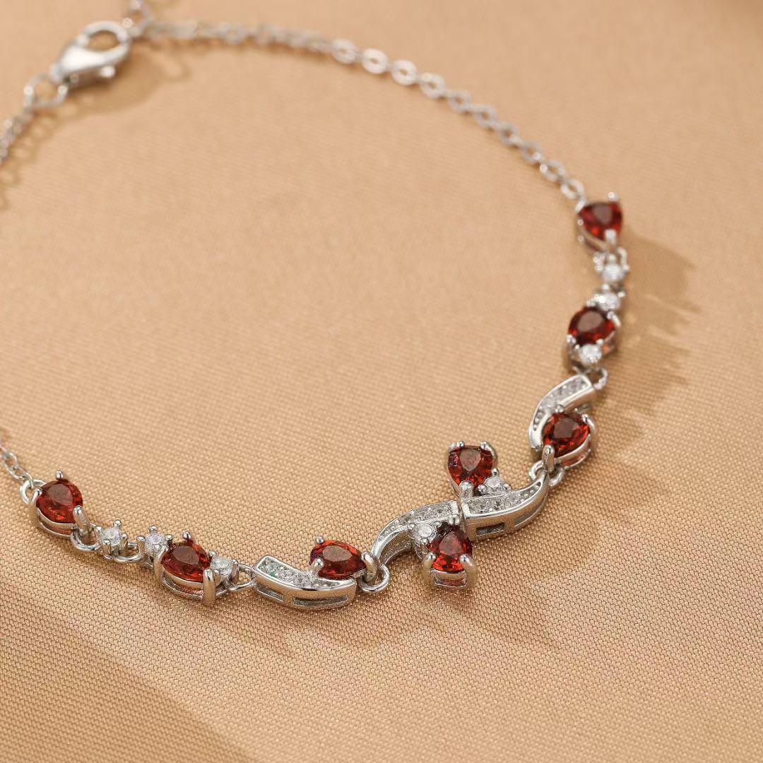 Bracelet Grenat – Vigne Céleste, Argent