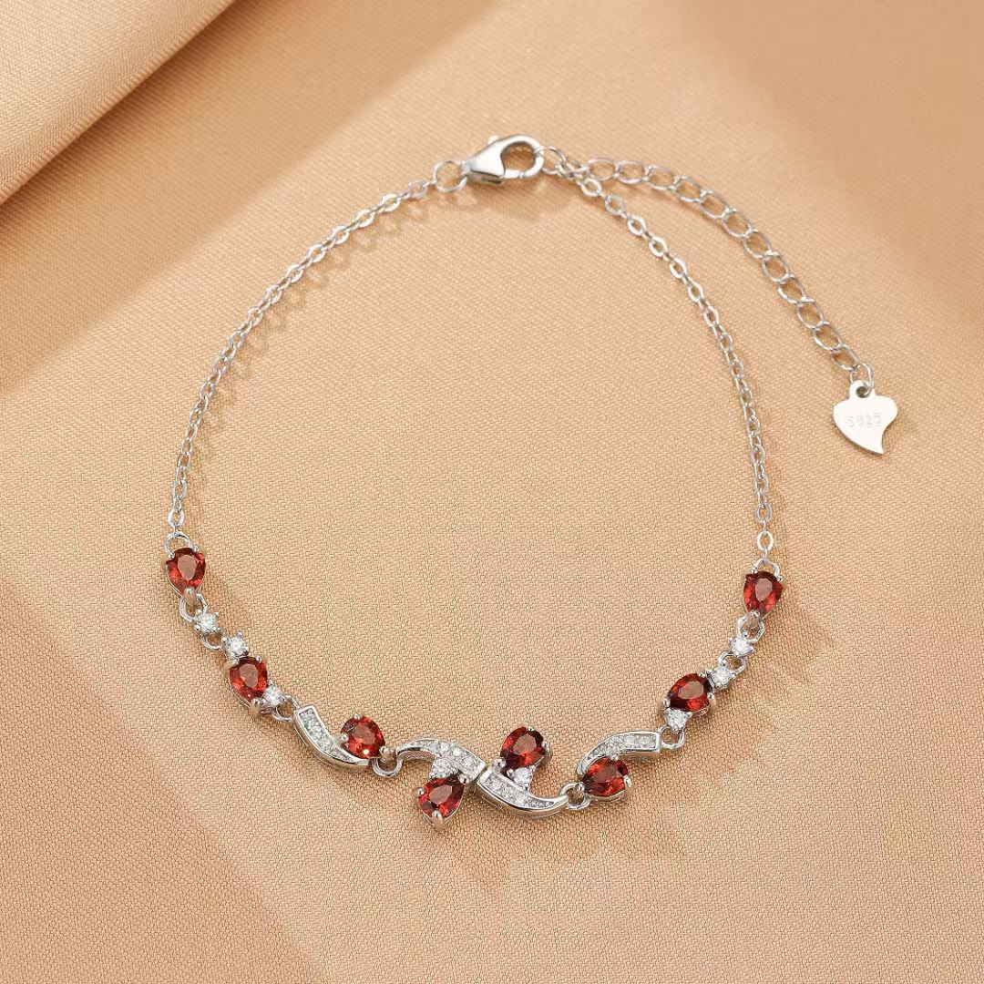 Bracelet Grenat – Vigne Céleste, Argent