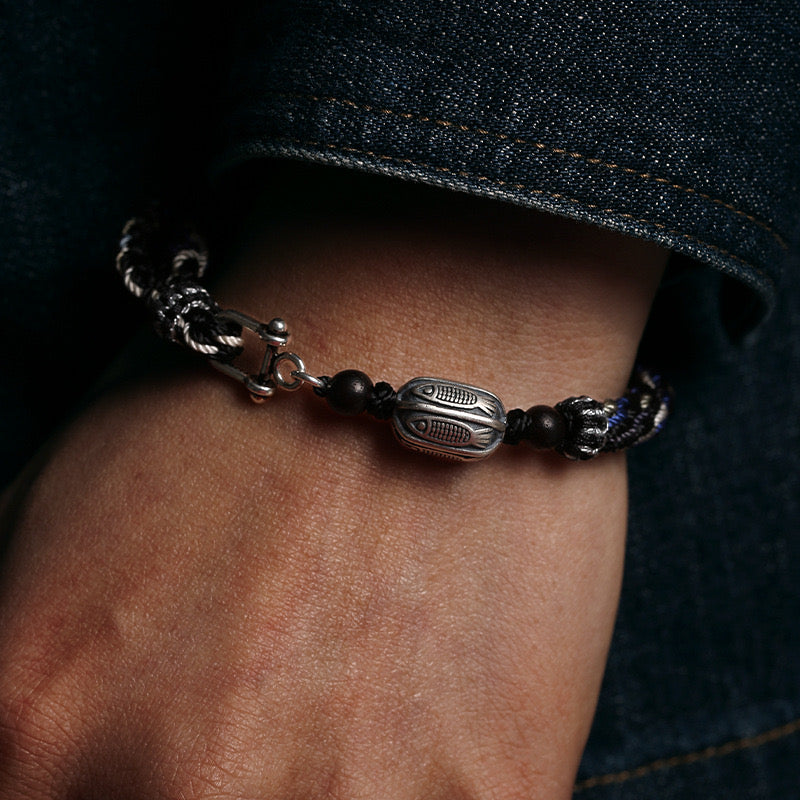 Bracelet Homme – Guerrier Marin, Argent