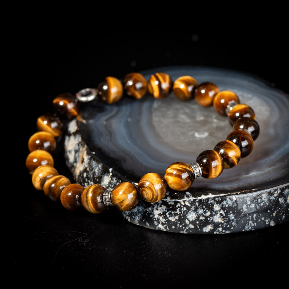 Bracelet Homme il de Tigre  Discretion Argent 925