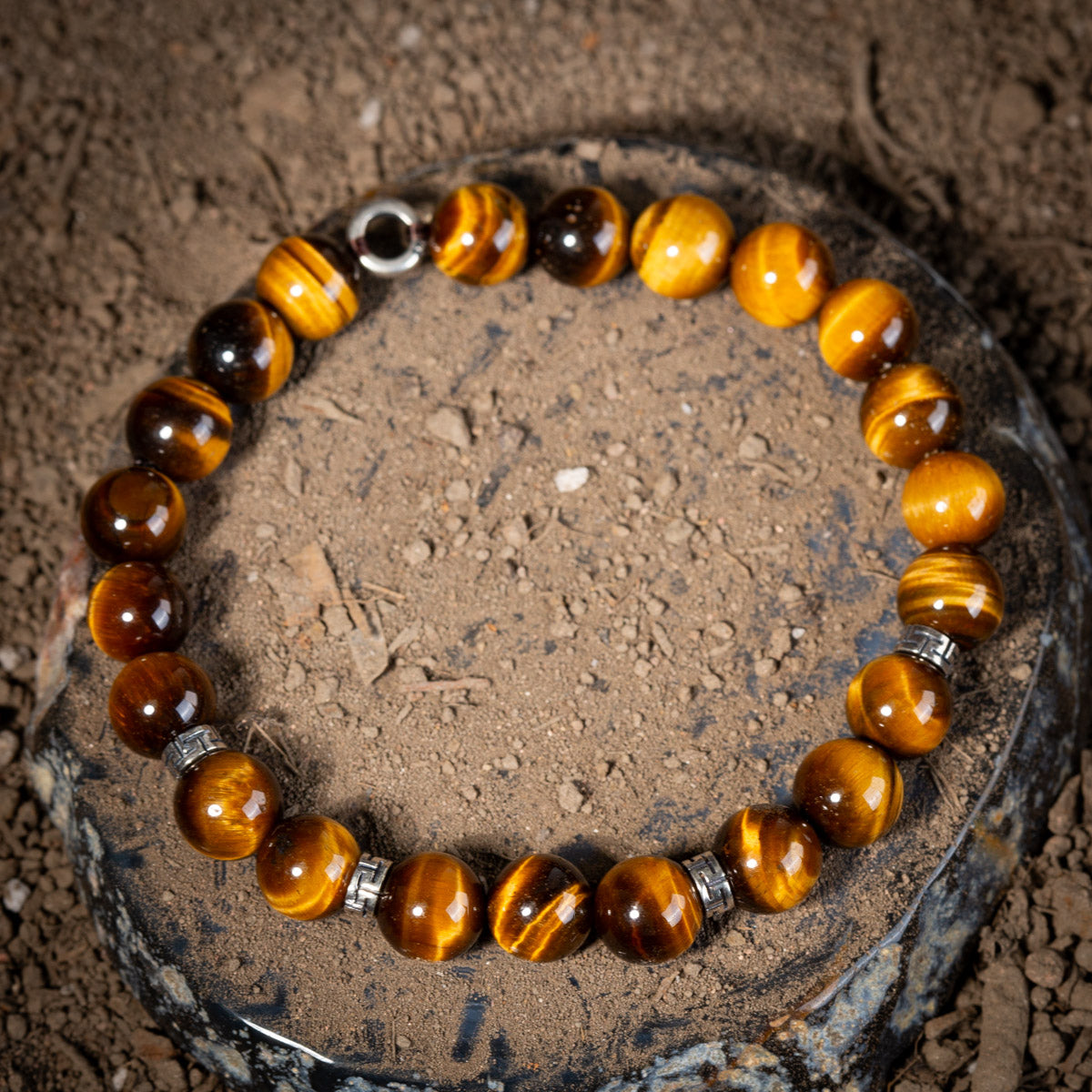 Bracelet Homme il de Tigre  Discretion Argent 925