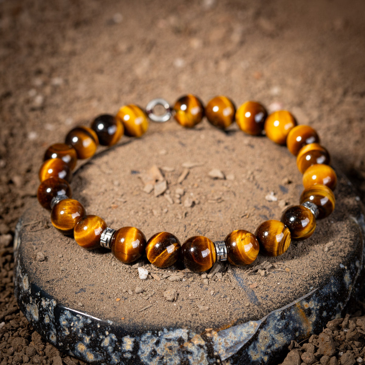 Bracelet Homme il de Tigre  Discretion Argent 925