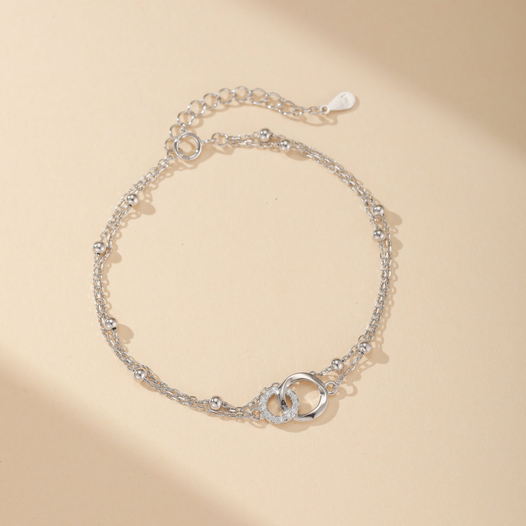 Infinity Bracelet – Circles of Love, Sterling Silver 925