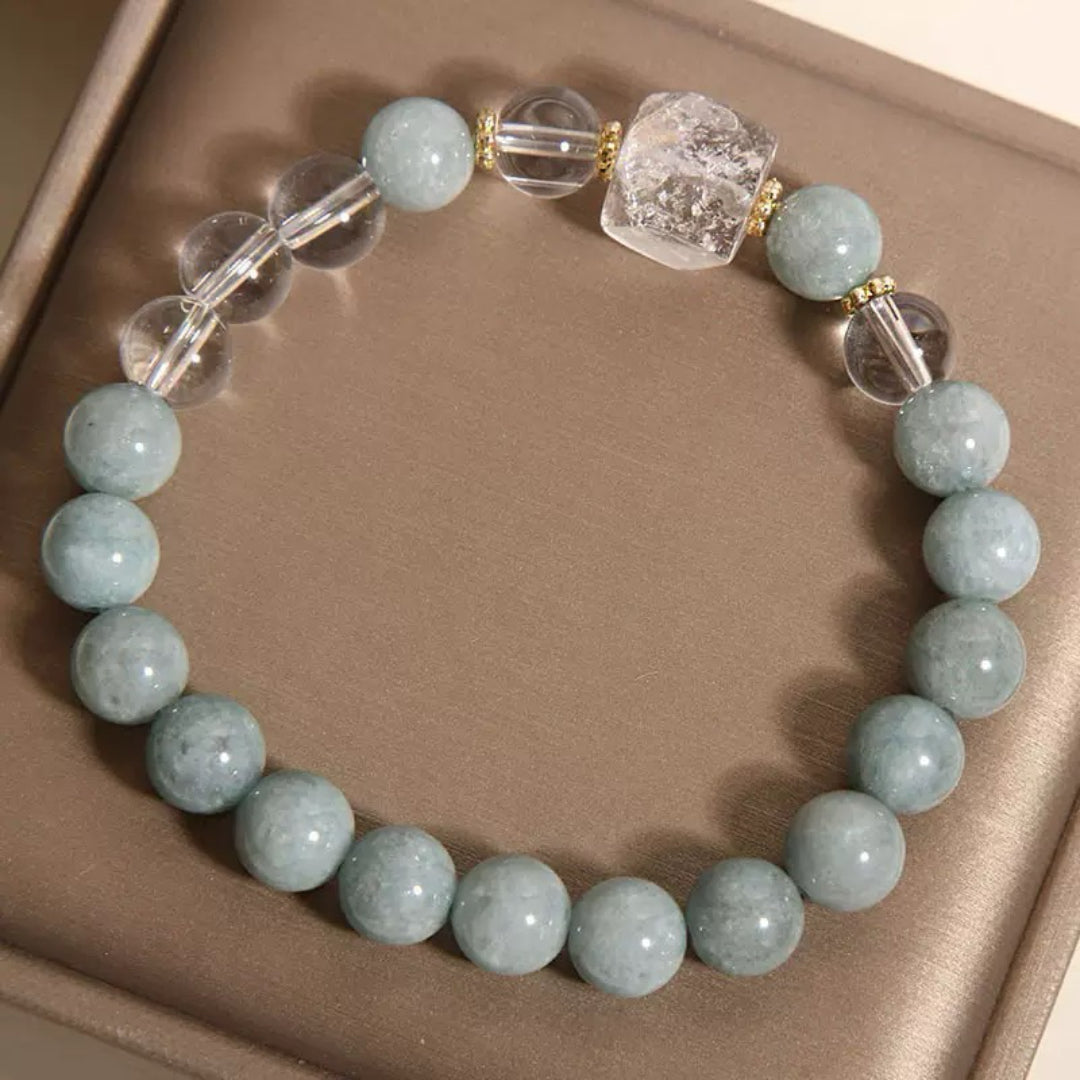 Jade and Rock Crystal Bracelet – Celestial Clarity