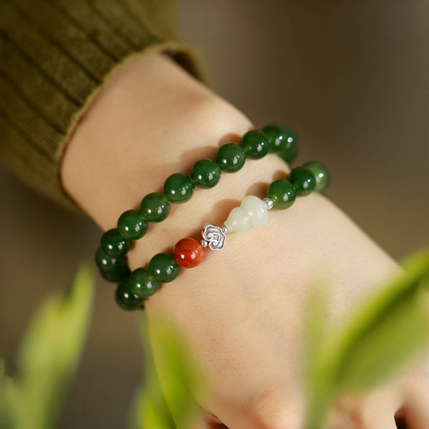 Bracelet Jade – Lotus Sérénité