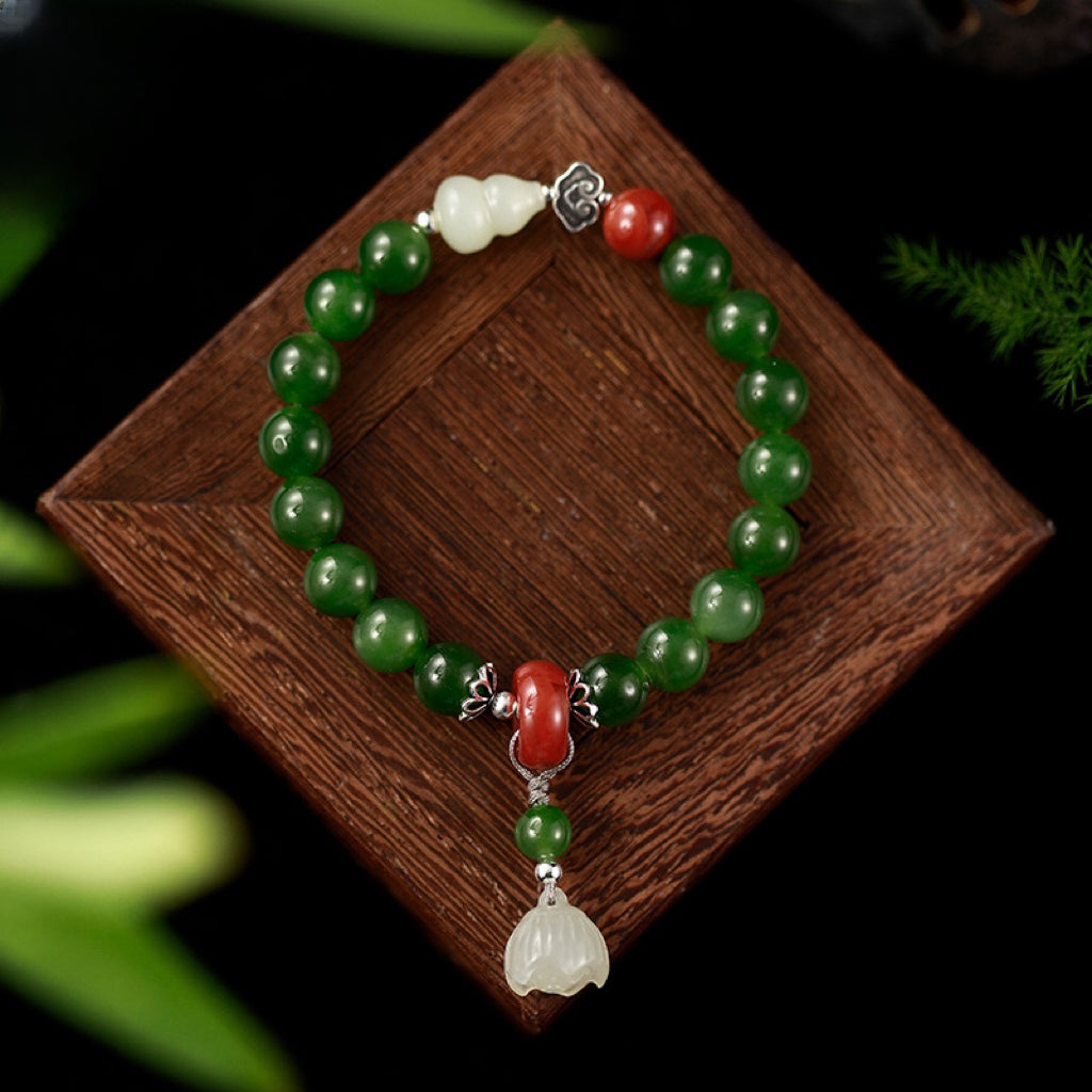 Bracelet Jade – Lotus Sérénité