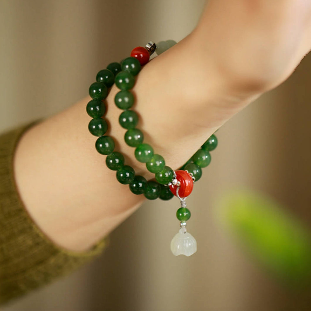 Bracelet Jade – Lotus Sérénité