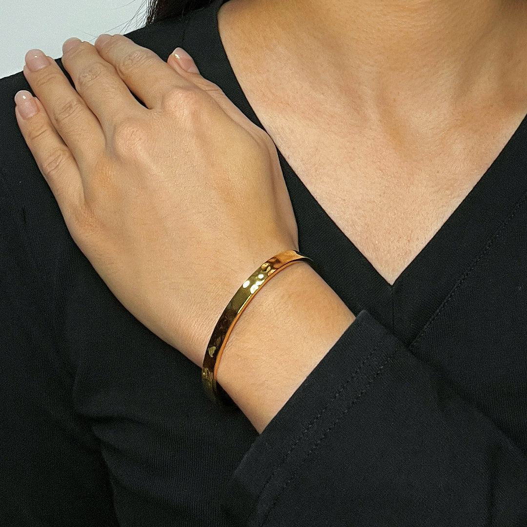 Bracelet Jonc – Éclat Solaire, Acier Inoxydable