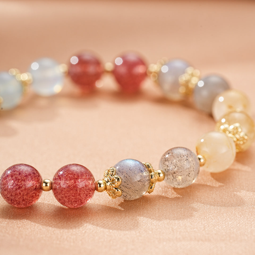 Bracelet Labradorite et Aigue-Marine – Harmonie Lunaire