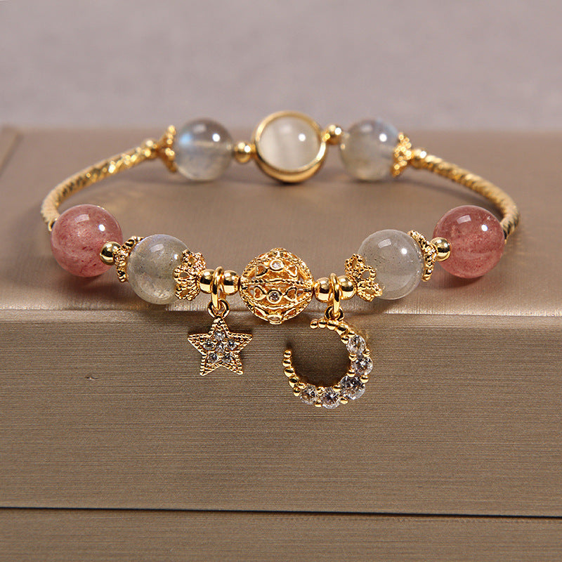 Bracelet Labradorite et Quartz Fraise – Apaisement