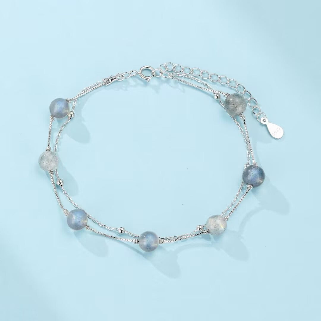Bracelet Labradorite – Ombre et Lumière, Argent
