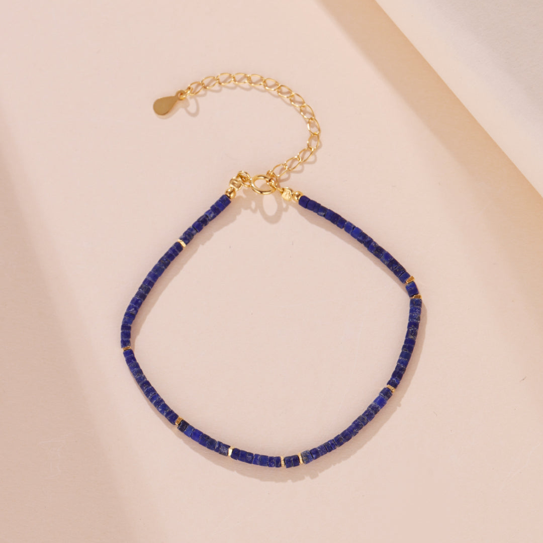 Bracelet Lapis Lazuli – Esthétique Tendre, Argent