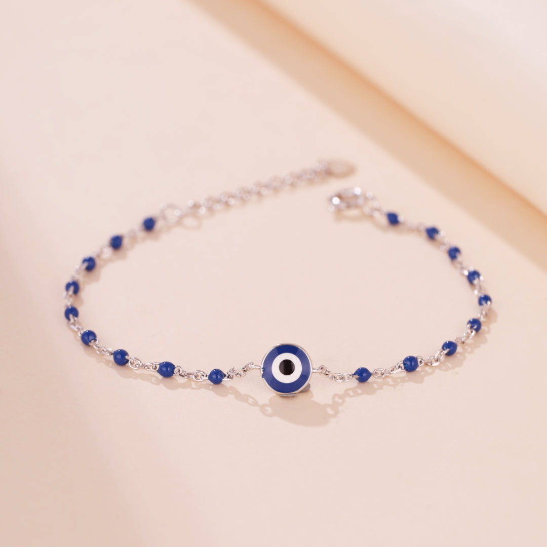 Evil Eye Bracelet – Azure Protection, Sterling Silver 925