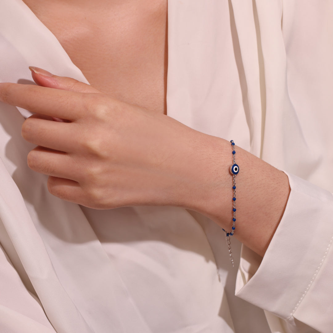 Evil Eye Bracelet – Azure Protection, 925 Sterling Silver