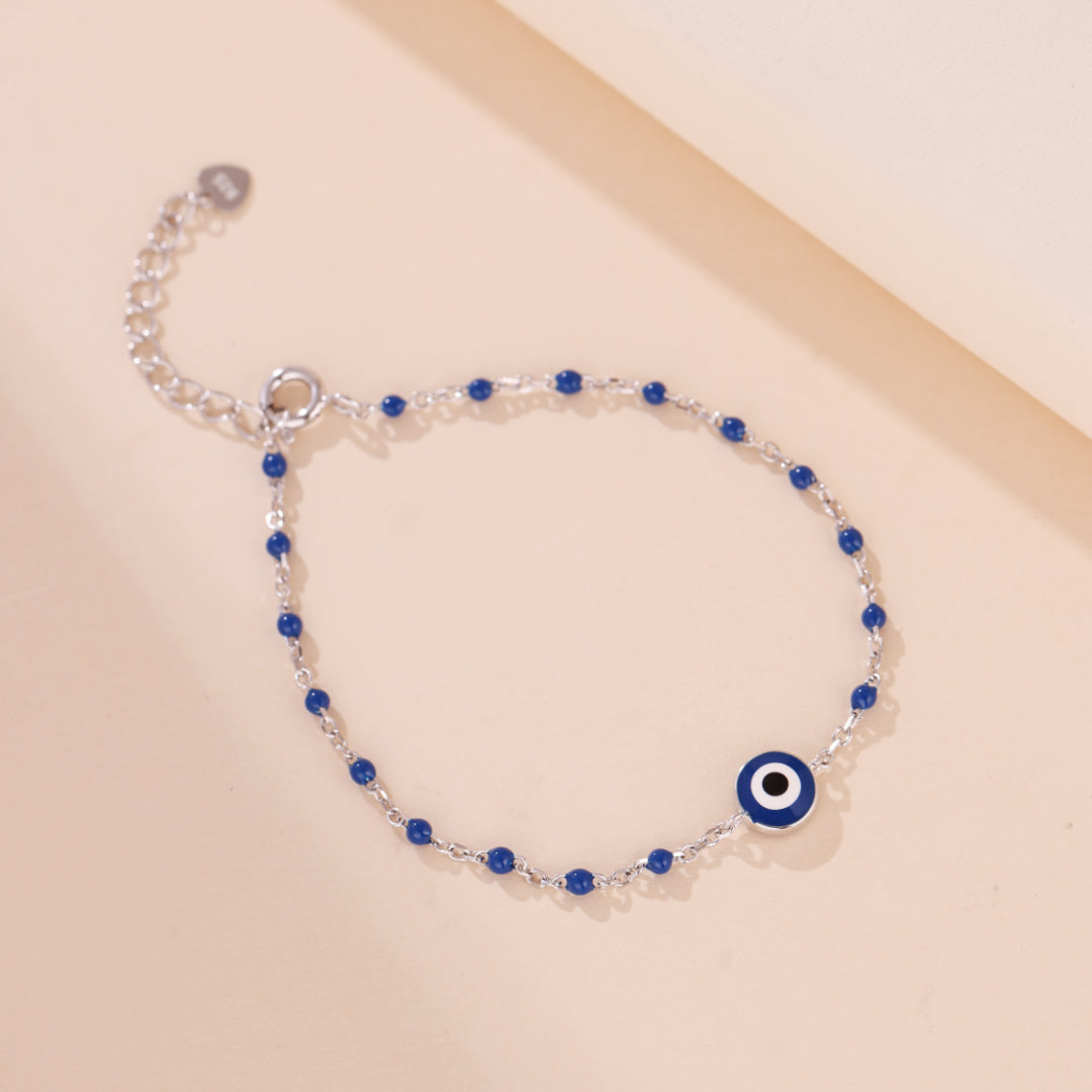 Evil Eye Bracelet – Azure Protection, Sterling Silver 925