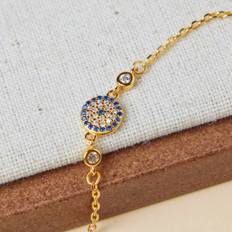 Evil Eye Bracelet – Sparkle, Gold Plated Silver