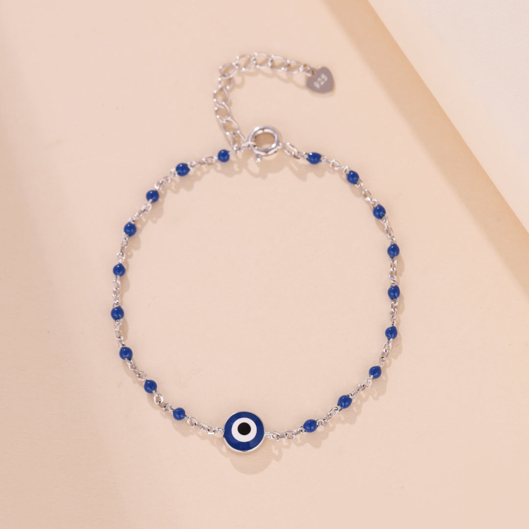 Bracelet Mauvais Œil – Protection Azur, Argent 925