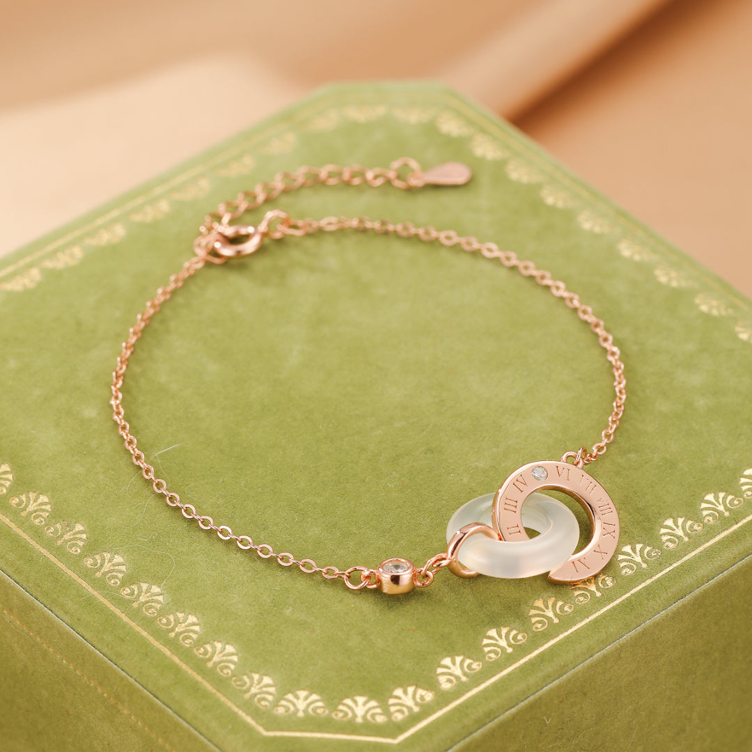 Bracelet Obsidienne et Calcédoine Couple – Temps Liés, Argent