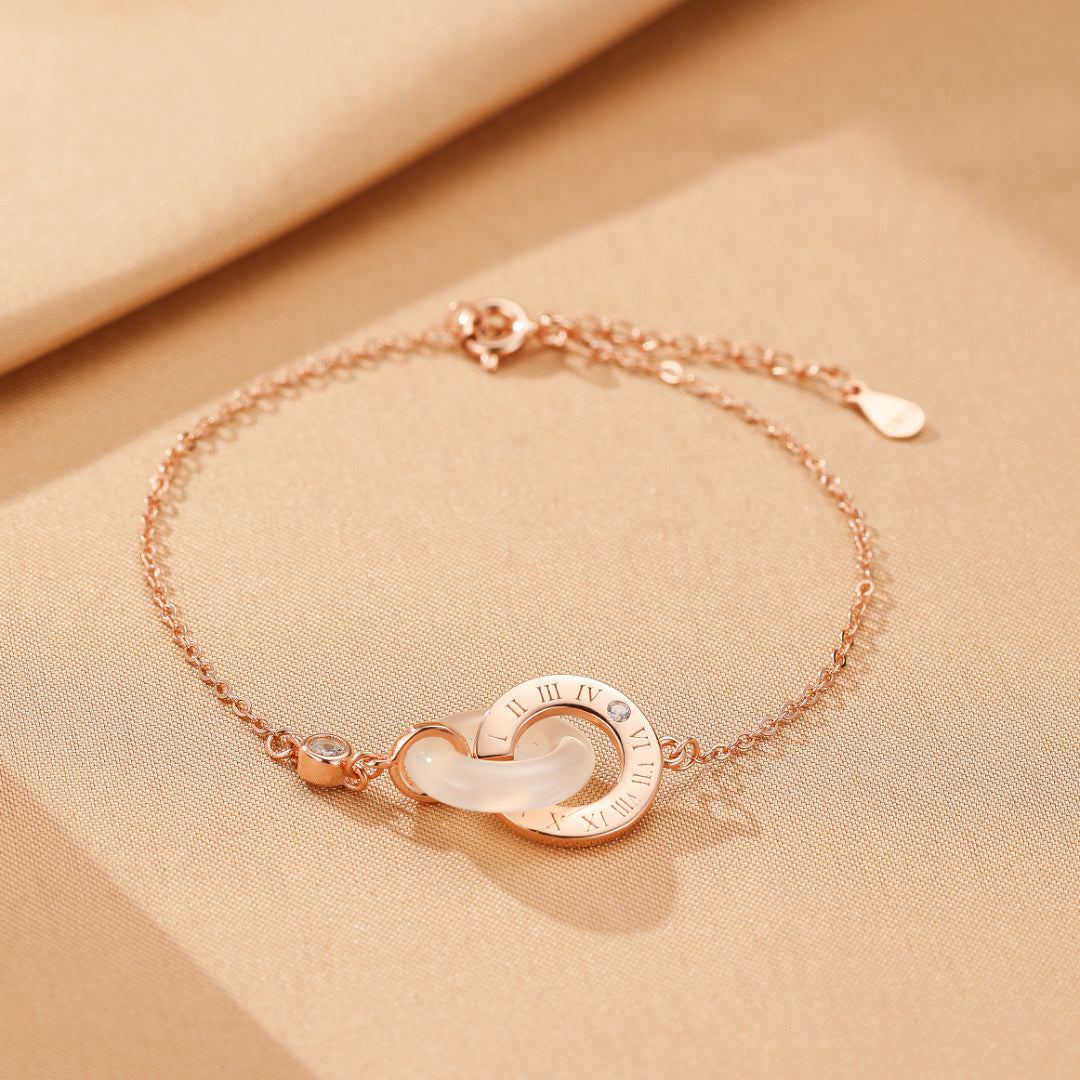 Bracelet Obsidienne et Calcédoine Couple – Temps Liés, Argent