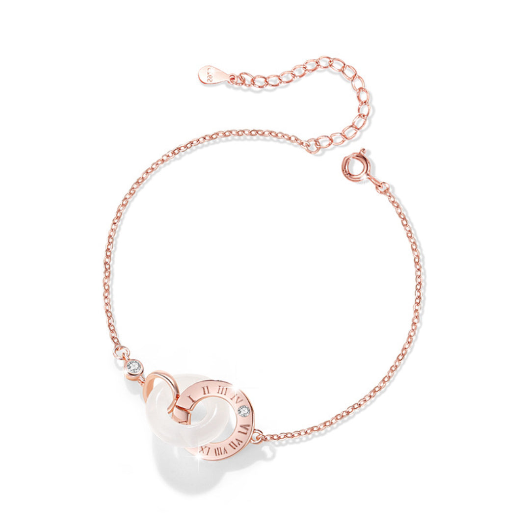 Bracelet Obsidienne et Calcédoine Couple – Temps Liés, Argent