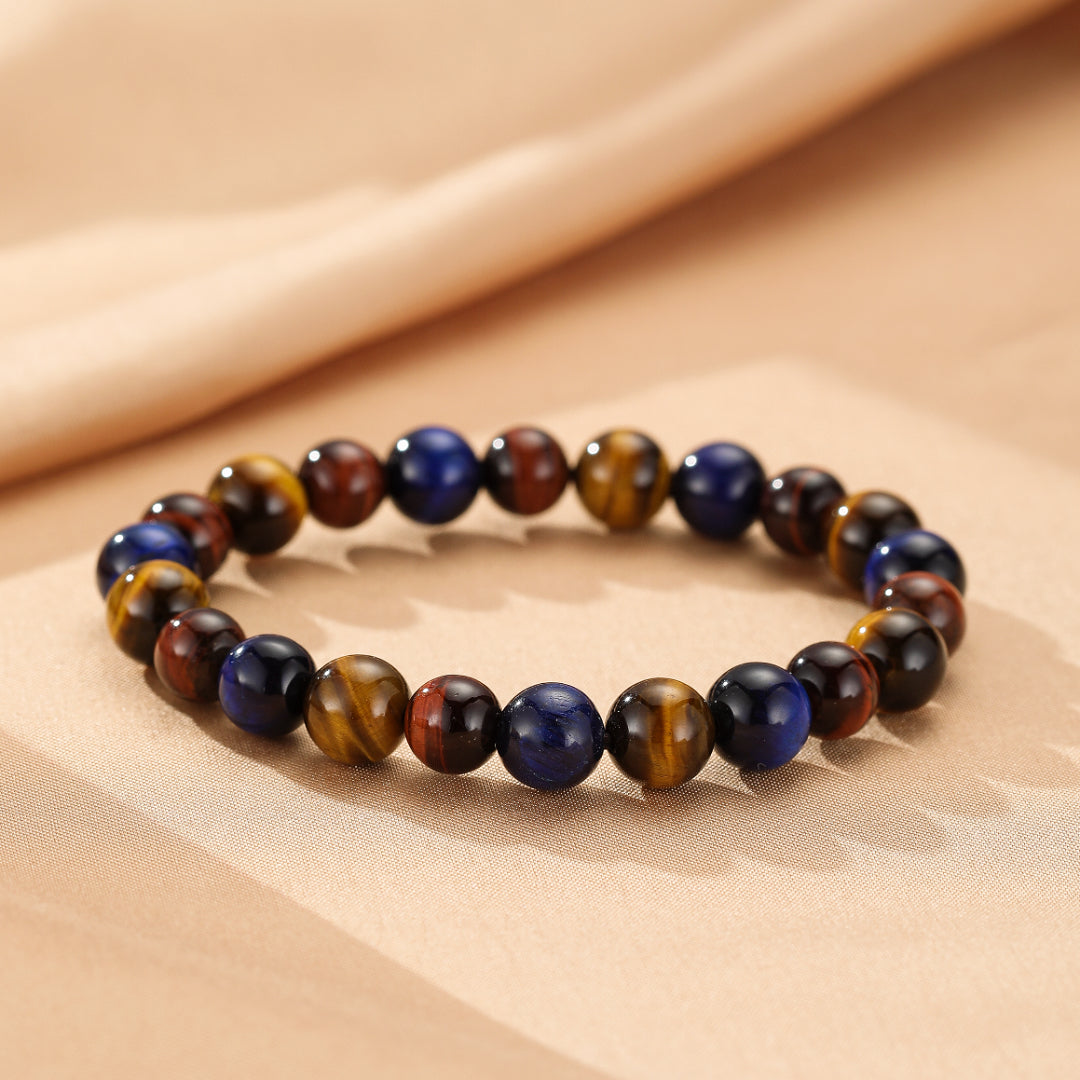 Bracelet Œil de Tigre Multicolore – Équilibre Intérieur