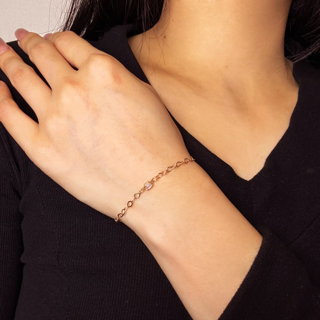 Opal Bracelet – Precious Link, Gold Plated Silver