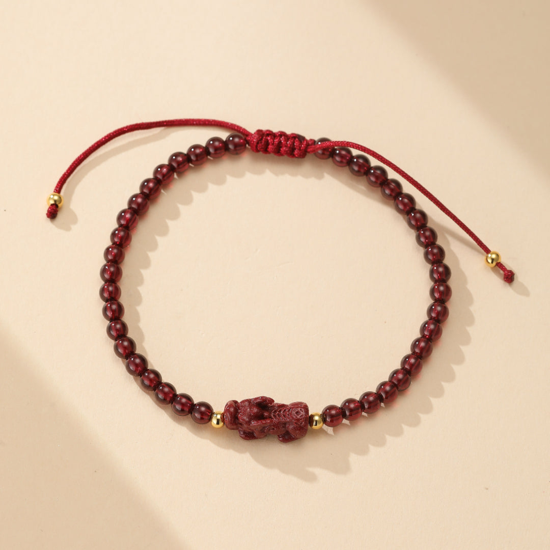 Bracelet Pi Xiu en Cinabre et Grenat – Richesse
