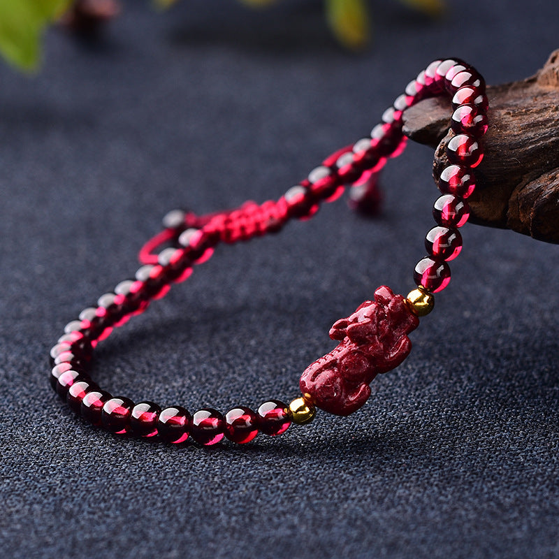 Bracelet Pi Xiu en Cinabre et Grenat – Richesse