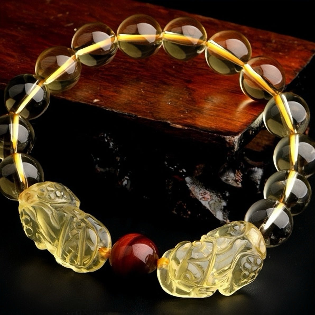 Bracelet Pi Xiu en Citrine – Prospérité Impériale