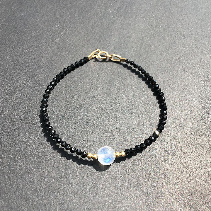 Bracelet 'Lumière' in Labradorite and Spinel