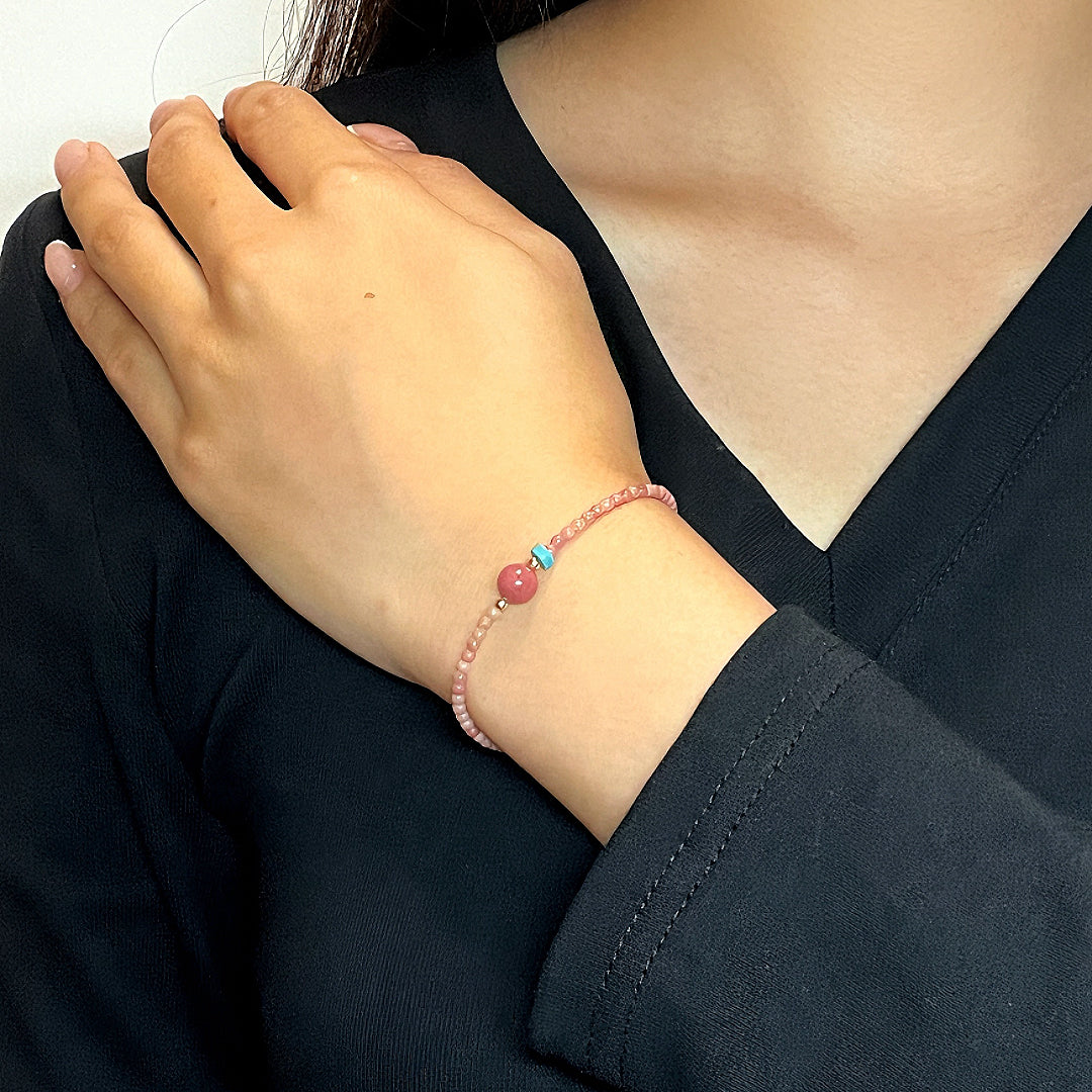 Rhodonite Bracelet – Blue Accent
