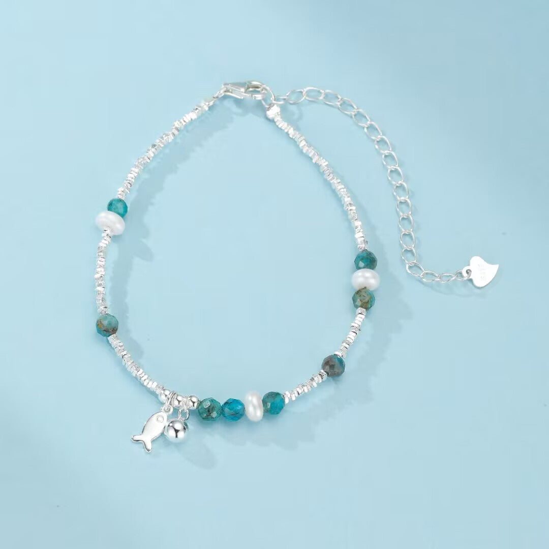 Topaz Bracelet – Azure Fish, Sterling Silver 925