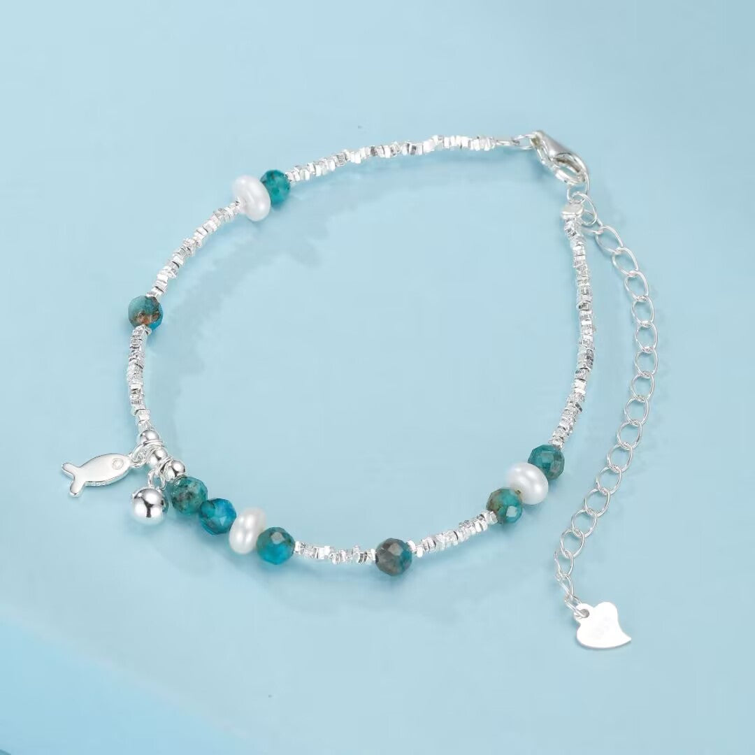 Topaz Bracelet – Azure Fish, Sterling Silver 925