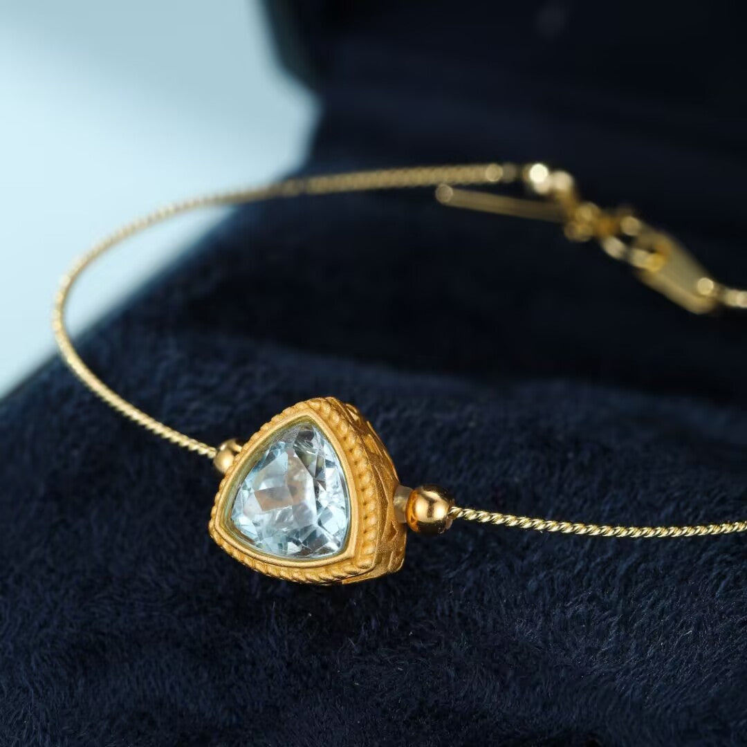 Bracelet Topaze – Trilogie Céleste, Argent Plaqué Or