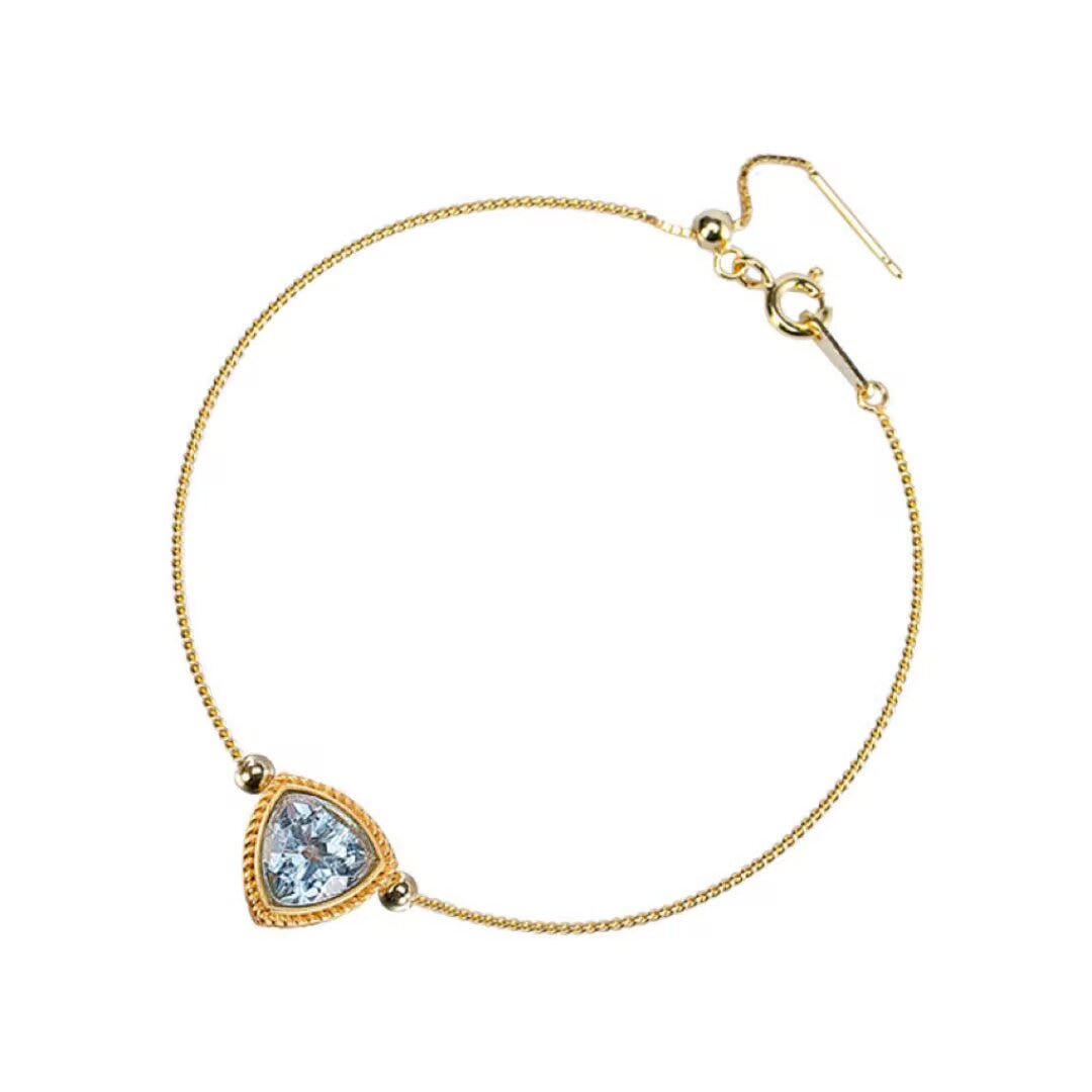 Bracelet Topaze – Trilogie Céleste, Argent Plaqué Or