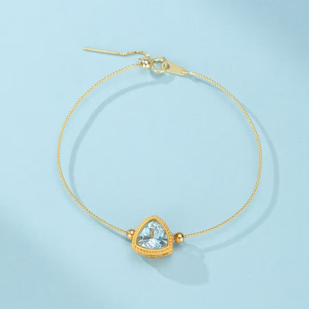 Bracelet Topaze – Trilogie Céleste, Argent Plaqué Or